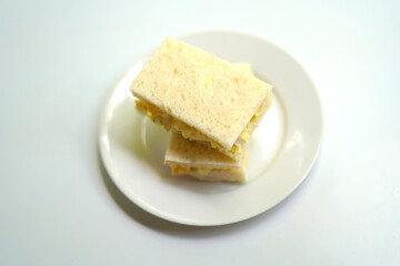 sandwich on the white plate