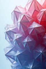 Abstract Geometric Crystal Formation with Vibrant Color Gradient Texture
