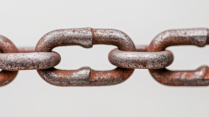 Fototapeta premium Zoom-in on chain joint where metal meets hook,
