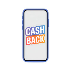 Smartphone displaying cashback offer.  Mobile payment, online shopping, rewards.