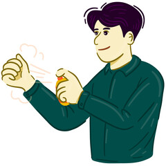 Man spraying Perfume