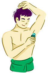 Fototapeta premium Man using Deodorant