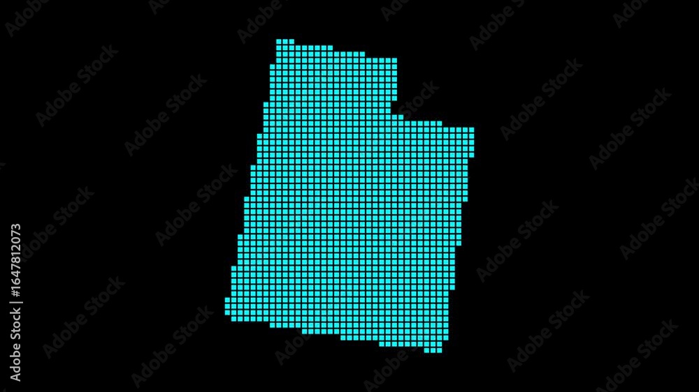 Poster utah digital map. map of utah in dotted style. shape of the us state filled with rectangles. amazing