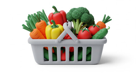 shopping basket with groceries