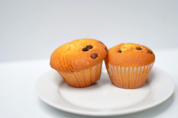 muffins on a plate closeup image