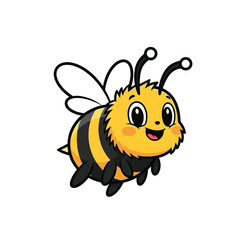 Naklejka premium Bee cartoon character isolated on a white background