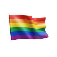 Fototapeta premium Rainbow Pride Flag Waving: LGBTQ+ Symbol of Diversity and Inclusion isolated on transparent background