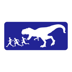 Obraz premium T-Rex 3 Friends Sport Running Tyrannosaurus Attacking Fleeing Team