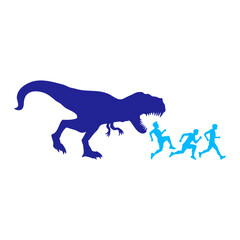 T-Rex 3 Friends Sport Running Tyrannosaurus Attacking Fleeing Team
