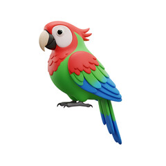 Fototapeta premium 3D Render of a Colorful Parrot isolated on transparent background
