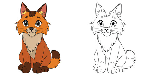 Whisker Flip the lynx sitting with tufts of hair on its ears and a short fluffy tail