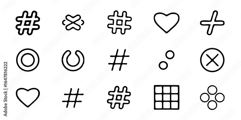 Poster set of minimalist line icons isolated on white background a collection of simple and modern graphic 