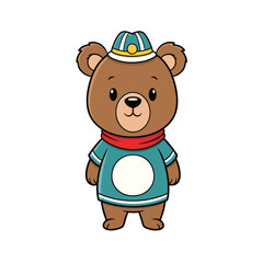 Fototapeta premium Bear cartoon character isolated on a white background