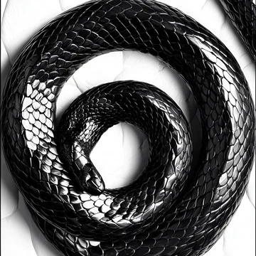 Polished Monochromatic Stencil of a Coiled Snake on a White Background