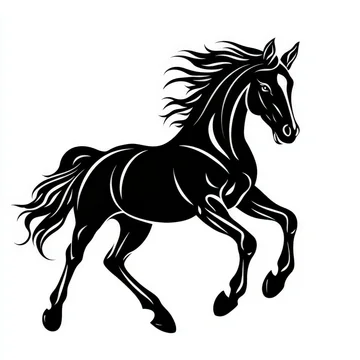 Gobo texture shadows running horse silhouette in motion