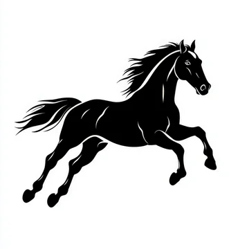 Gobo texture shadows galloping horse with flowing mane