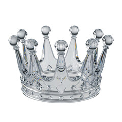 Glass crown isolated on transparent background