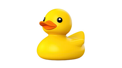 Adorable Cute Rubber Duck Cartoon Illustration on White Background