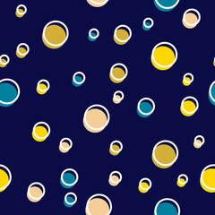 Polka dot full colors seamless pattern with line design