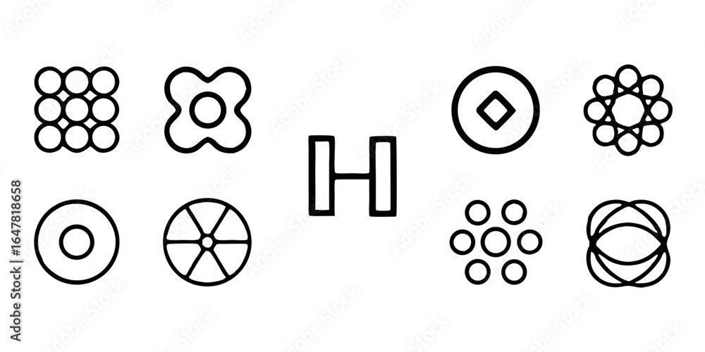 Poster collection of minimalist geometric shapes isolated on white background a versatile set of abstract d