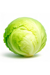 Fototapeta premium vibrant neon iceberg lettuce on white background