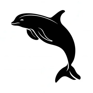Gobo texture shadows swimming dolphin with curved fins