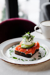 Enjoy a delicious Gourmet OpenFaced Smoked Salmon Toast topped with
