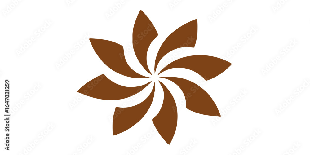 Poster elegant brown flower shape isolated on white background, perfect for adding a touch of sophisticatio