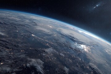 Fototapeta premium Exploring distant planets and galaxies in a realistic science fiction space environment with vivid details and stunning visuals