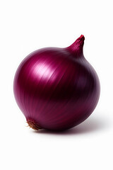 vibrant neon red onion on white background