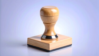 Wooden stamp on a light background (1)