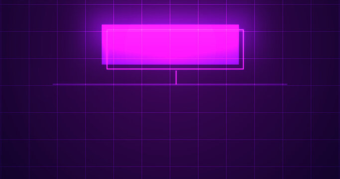 Infographic glowing hologram with empty space for text bg. Business hierarchy squares chart. Workflow flowchart algorithm display. Employee management scheme for organizations. Role assignment.