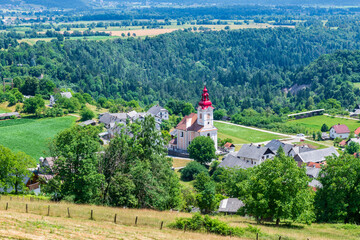Church between Lake Bled and Vintgar Gorge in Slovenia, Europe