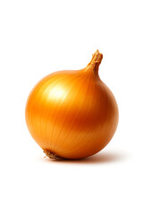 vibrant neon yellow onion on white background