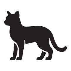 Obraz premium Silhouette of an Elegant Cat: A sleek black cat silhouette, poised in a graceful stance against a minimalist backdrop, embodies feline elegance and timeless charm.