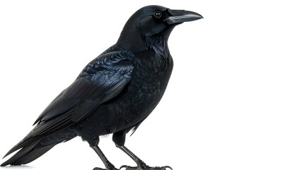 Profile view of a black crow