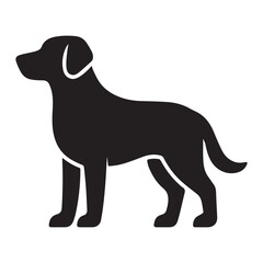 Black Dog Silhouette: This is an iconic, clean illustration of a black dog, ideal for designs. Its simplicity and bold lines make it perfect for various uses.