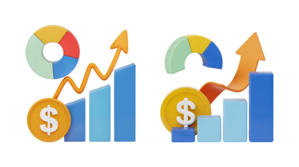 Financial Growth Charts Upward Trend Success Money Profits