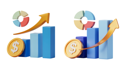 Financial Growth Upward Trend Charts Dollars Profits Success