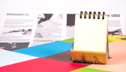 Blank desk calendar on colorful paper