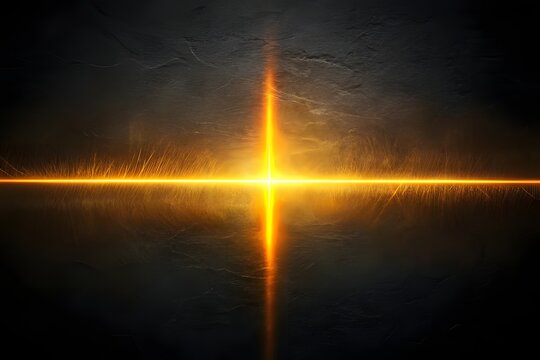 Bright golden starburst with glowing light rays and sparks against a dark textured background, symbolizing energy, power, and a powerful beginning - Powered by Adobe