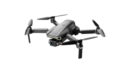 Gray drone with camera and propellers aerial photography technology