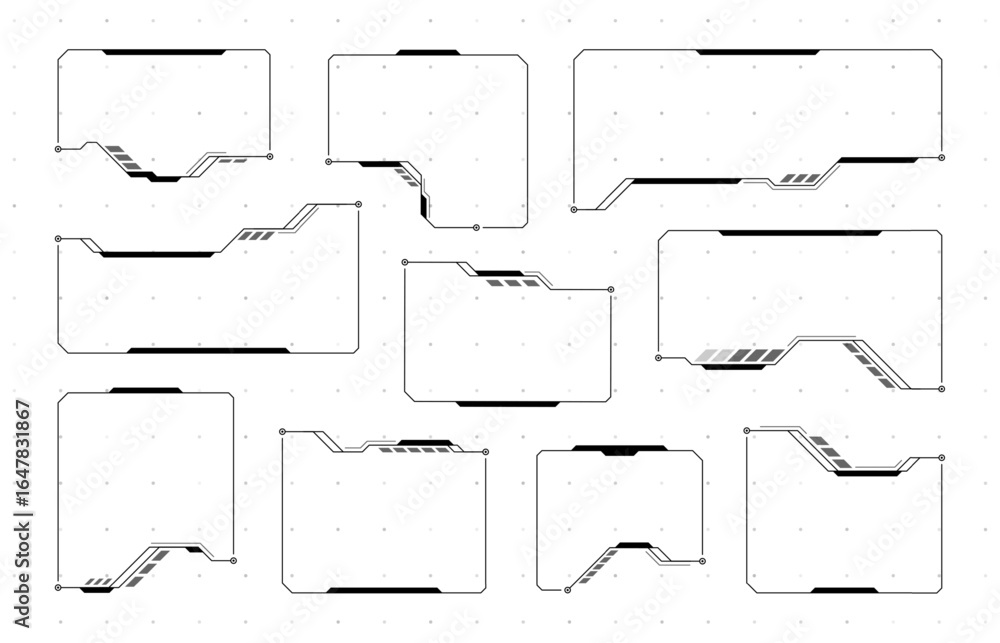 Poster abstract modern hud vector art design element illustration. grid interface frames for display and da