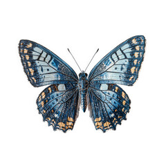 Obraz premium Detailed blue and yellow butterfly isolated on transparent background
