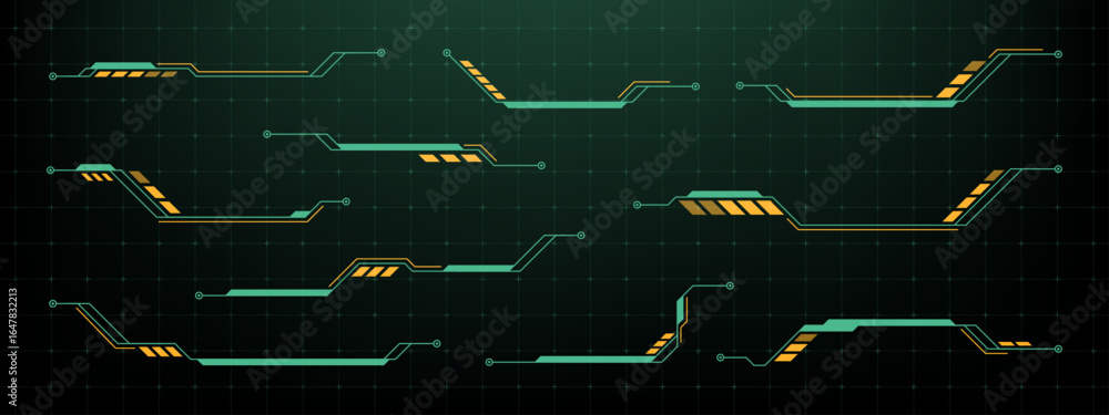 Aufkleber futuristic hud vector graphic design elements. digital interface for virtual reality or augmented re