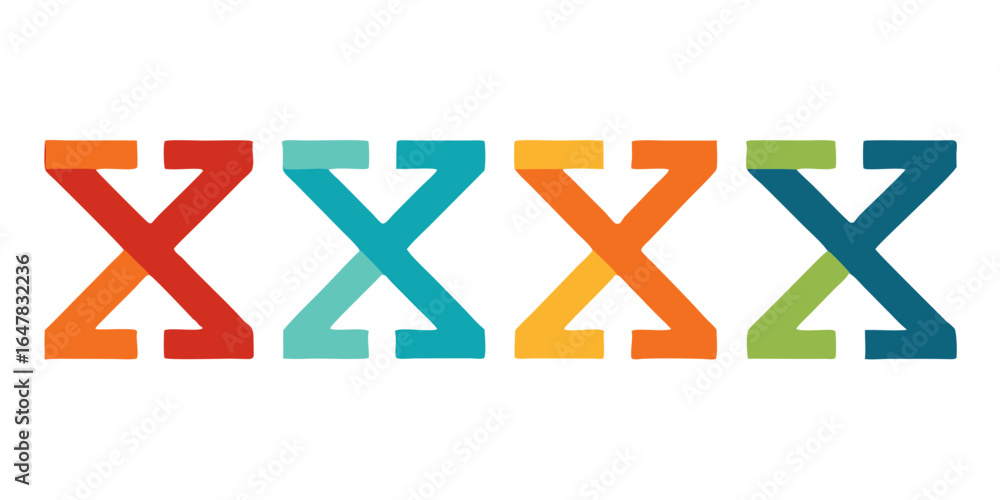 Aufkleber abstract logo design isolated on white background featuring colorful overlapping x shapes, represent