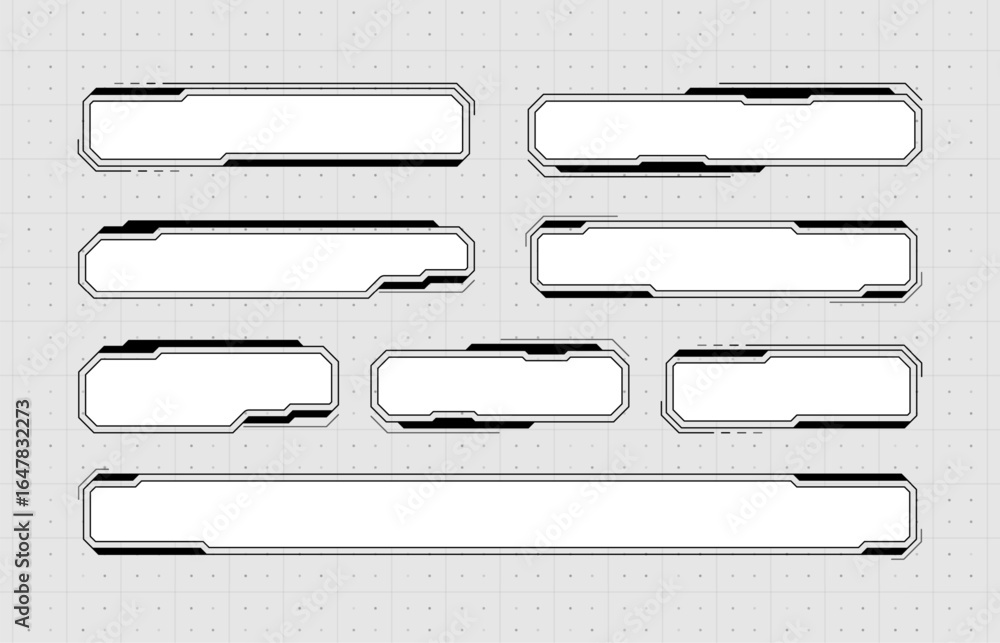 Poster ui component with multiple blank boxes, a dynamic hud vector graphic for digital display and futuris