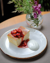 This delightful Strawberry Dessert is topped with a creamy layer