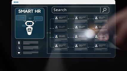 Smart HR system using AI and digital platforms for efficient recruitment, talent analytics,...