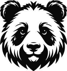 Obraz premium Panda head silhouette vector art illustration